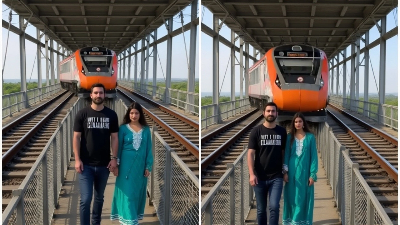 सोशल मीडिया रील में जोड़े ने वंदे भारत के पास किया जोखिमभरा स्टंट, सुरक्षा चेतावनी