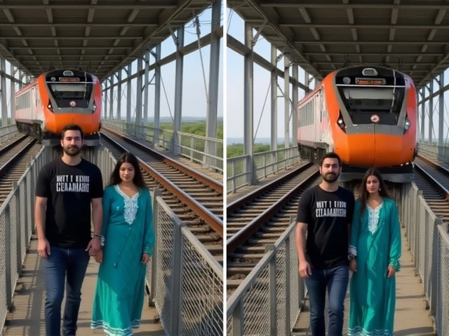 सोशल मीडिया रील में जोड़े ने वंदे भारत के पास किया जोखिमभरा स्टंट, सुरक्षा चेतावनी
